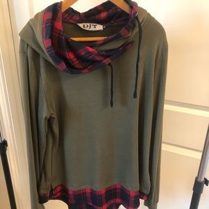 Funnel neck pullover hoodie